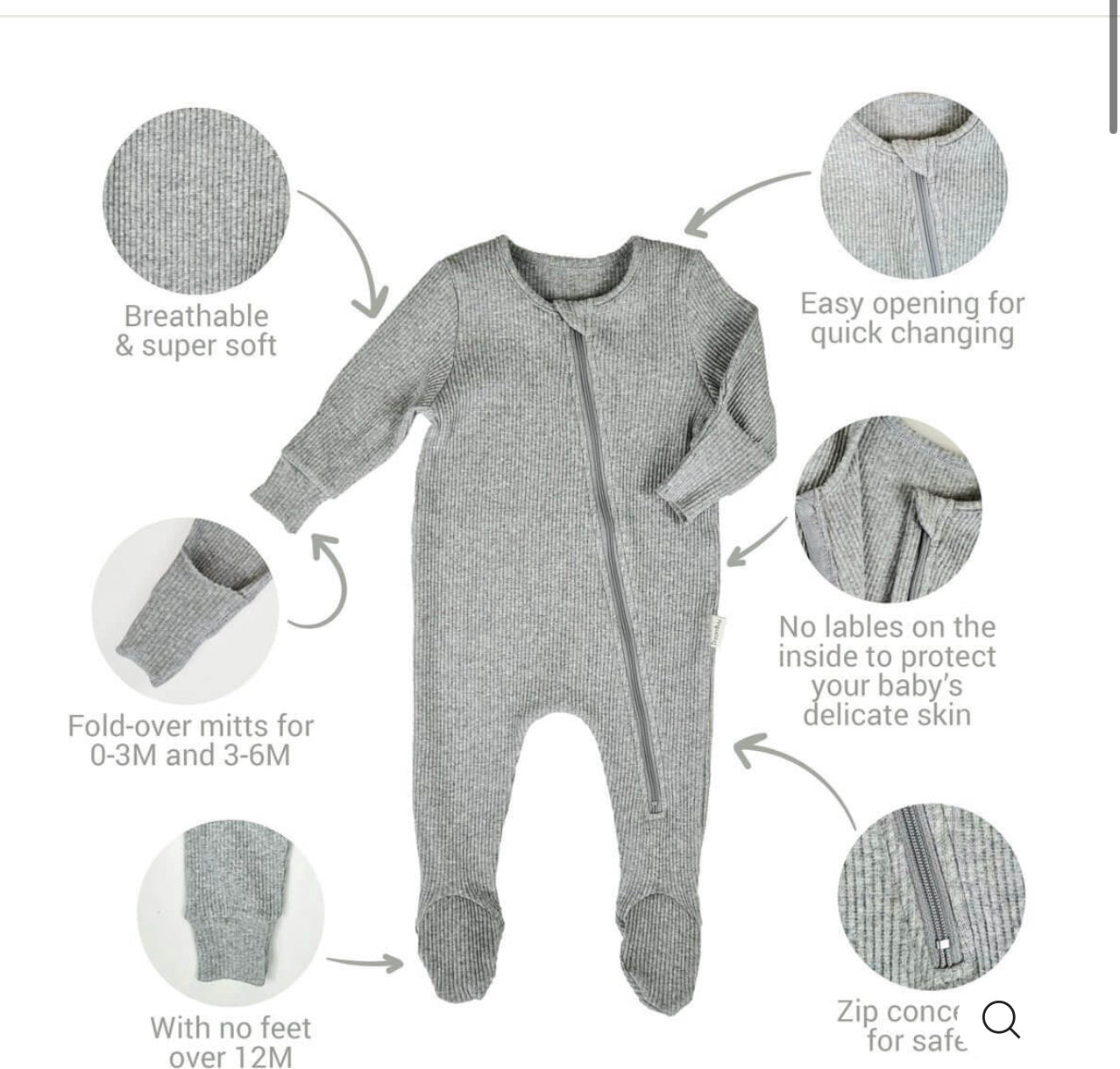 RIBBED BABY GROW LOUNGE ( For Personalising )