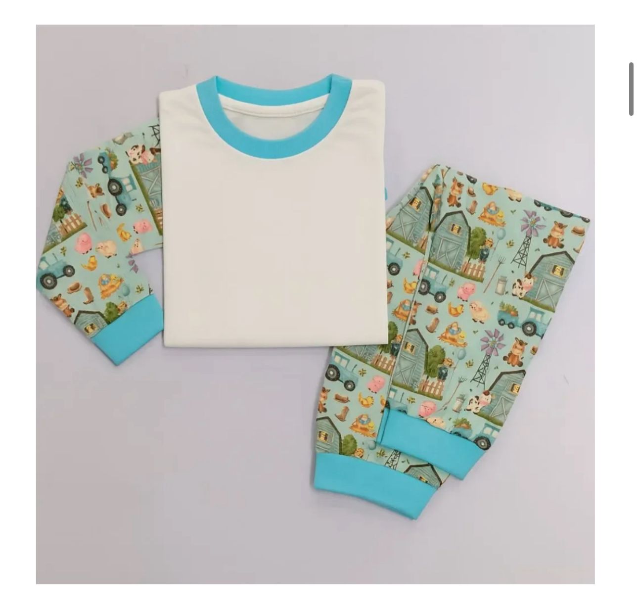 Blue farm check Christmas Pyjamas