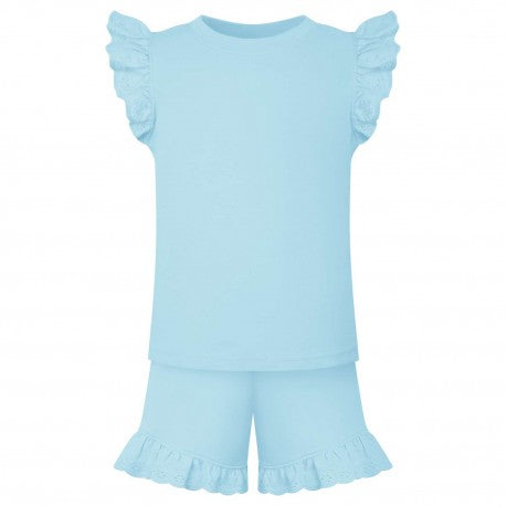Anglaise frill two piece for personalising (blue)