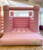 Load image into Gallery viewer, Bouncy castle and soft play set up (PINK, WHITE, BLUE) Pretty Little Parties Cornwall

