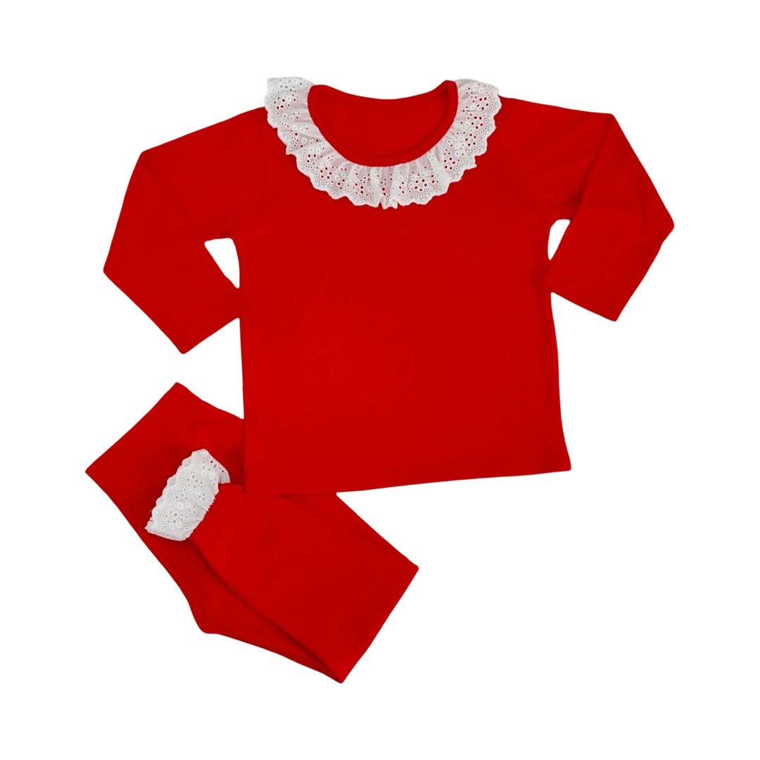 Frill red Christmas lounge / Pyjamas MUM MATCHING AVAILABLE ❤️