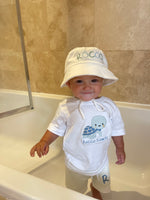 Load image into Gallery viewer, Turtle / Name / Initial - Boys Swimwear and hat set
