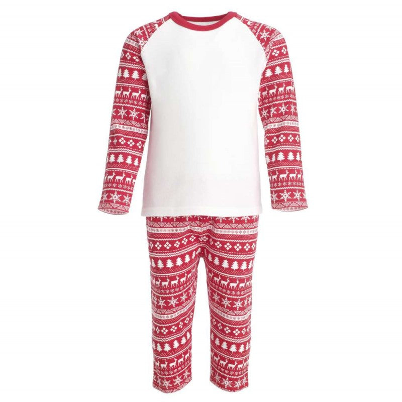 Red snowflakes pyjamas (children’s & Adults) for personalising