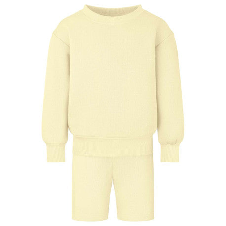 Oversized Sweatshirt & Short Set In Oat