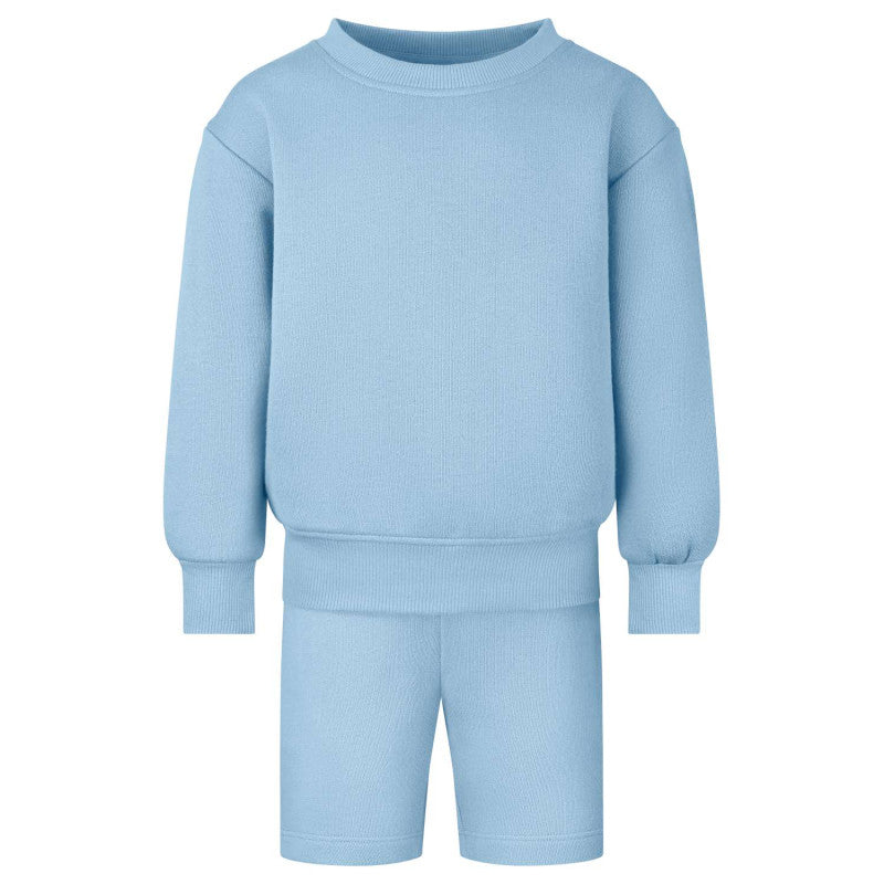 Oversized Sweatshirt & Short Set In sky blue