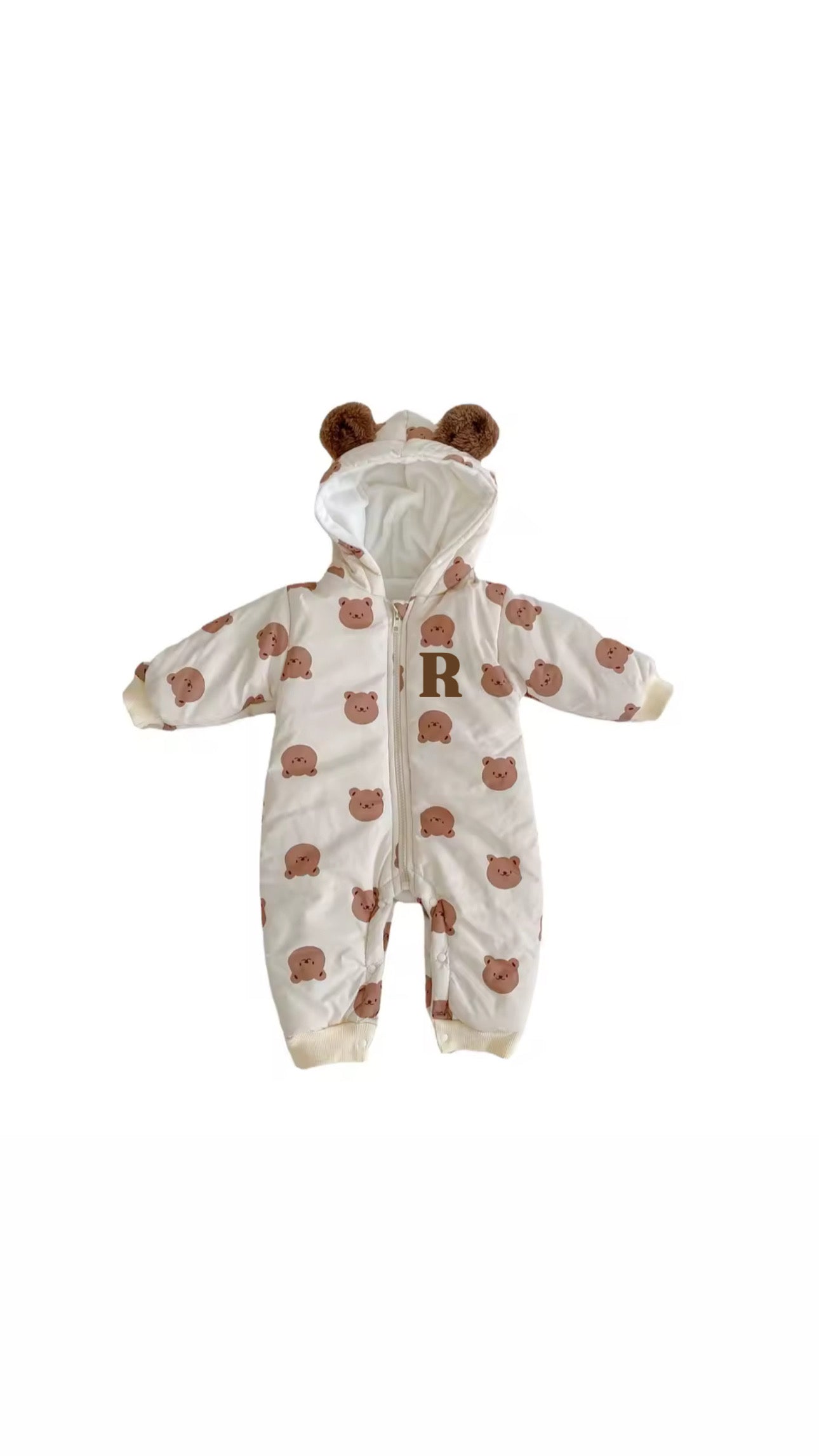 Bear pram suit with Name or initial