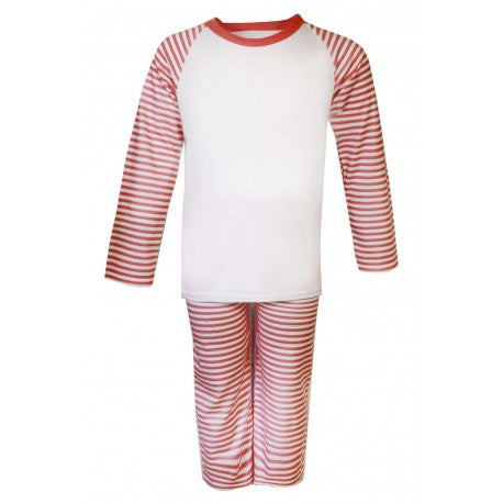Red striped print pyjamas (Children’s & Adults) for personalising
