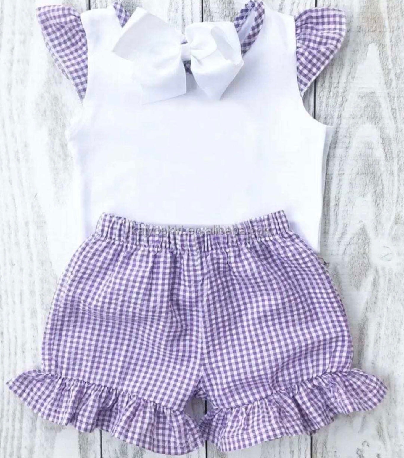 Dog character with additional bows - peplum shoulder two piece