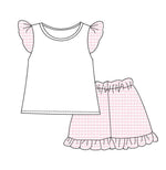 Load image into Gallery viewer, Dog character with additional bows - peplum shoulder two piece
