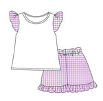 Load image into Gallery viewer, Dog character with additional bows - peplum shoulder two piece
