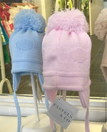 Load image into Gallery viewer, Pom pom hats - (Double &amp; Single) (Caramel, white, pink and blue)
