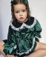 Load image into Gallery viewer, Girls Velvet Night Dress - Green or Red
