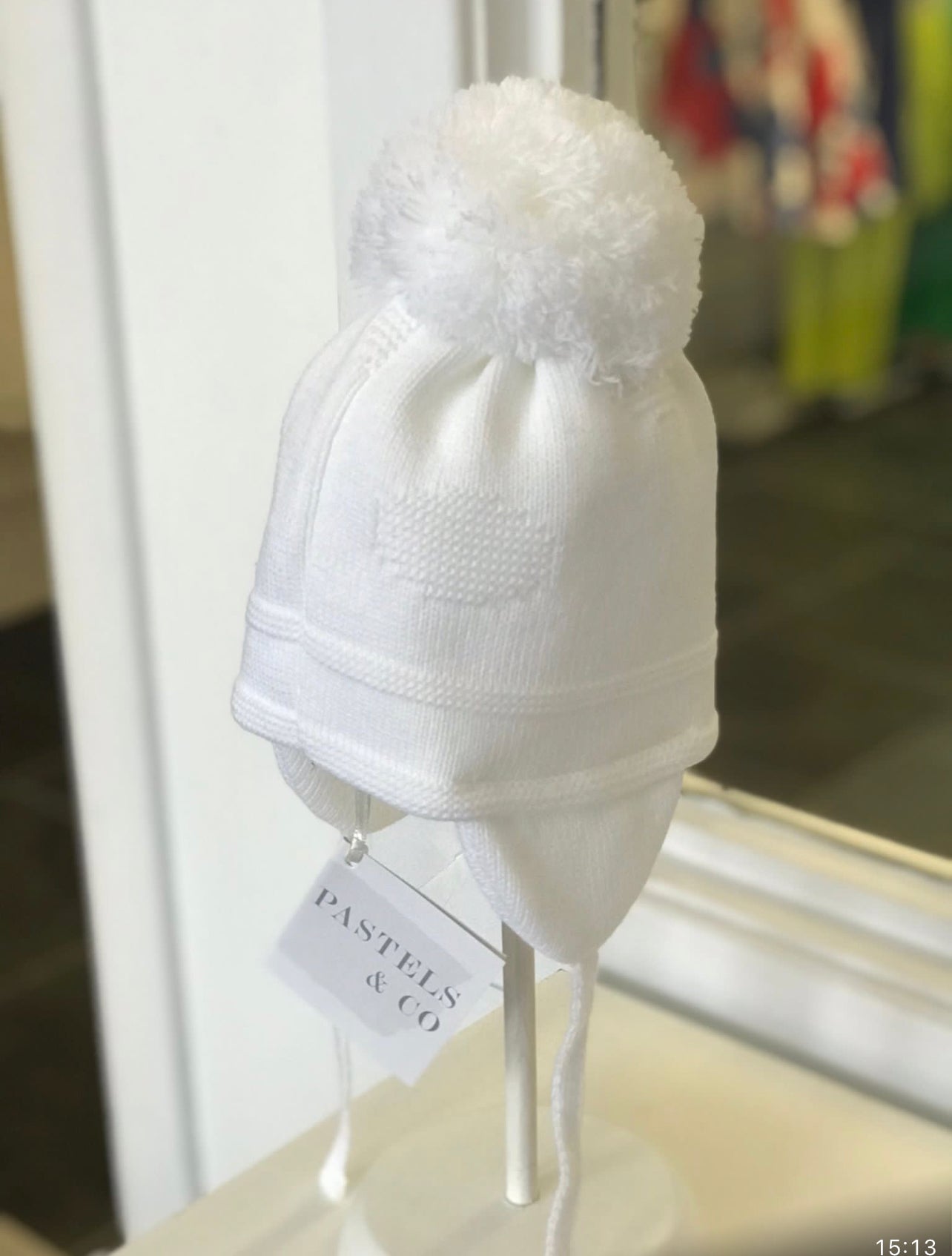 Pom pom hats - (Double & Single) (Caramel, white, pink and blue)