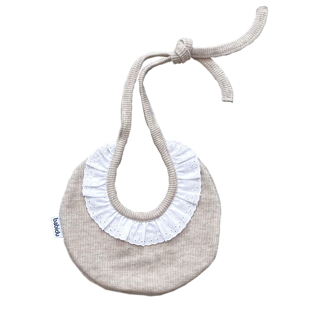 Babidu Luxury Broderie Bibs - Embroidery Available (Pink, Blue, Dark Beige)