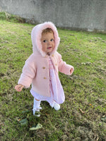 Load image into Gallery viewer, Sardon pink faux fur hooded jacket
