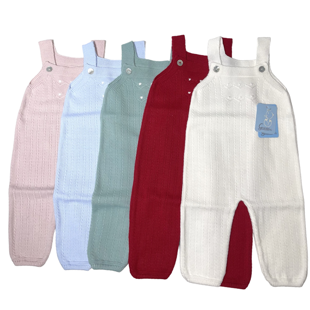Granlei knit dungaree (Off White, Blue,Pink, Red or Green)