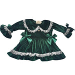 Load image into Gallery viewer, Girls Velvet Night Dress - Green or Red
