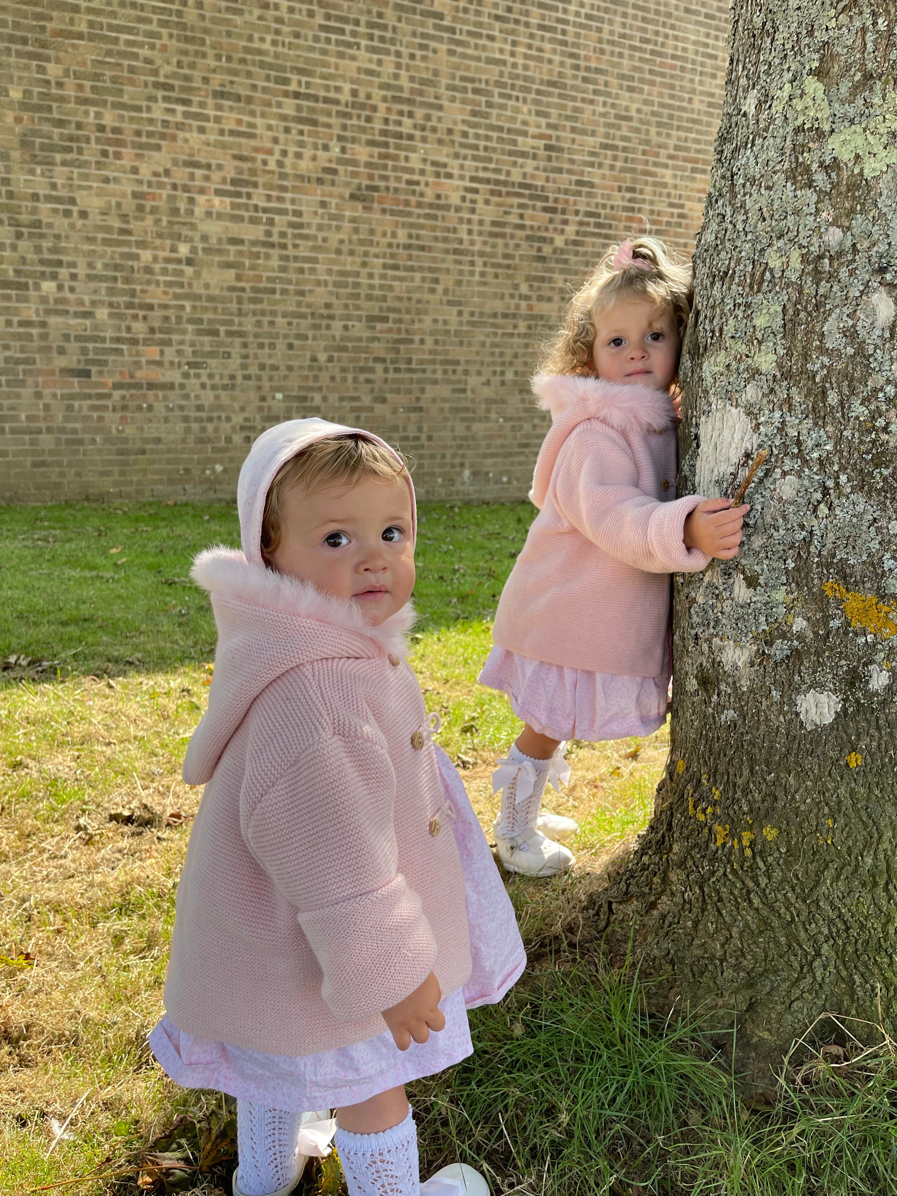 Sardon pink faux fur hooded jacket