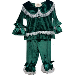 Load image into Gallery viewer, Girls Velvet Pyjamas - Red or Green

