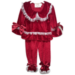 Load image into Gallery viewer, Girls Velvet Pyjamas - Red or Green
