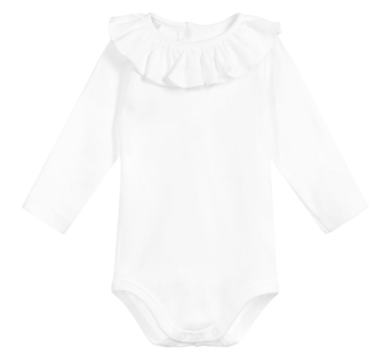 White Traditional Collar body suit - Babidu