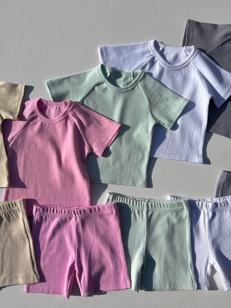 RIBBED SHORT LOUNGE SETS
