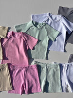 Load image into Gallery viewer, RIBBED SHORT LOUNGE SETS
