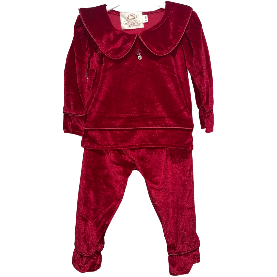 Boys Velvet Pyjamas - Red or Green