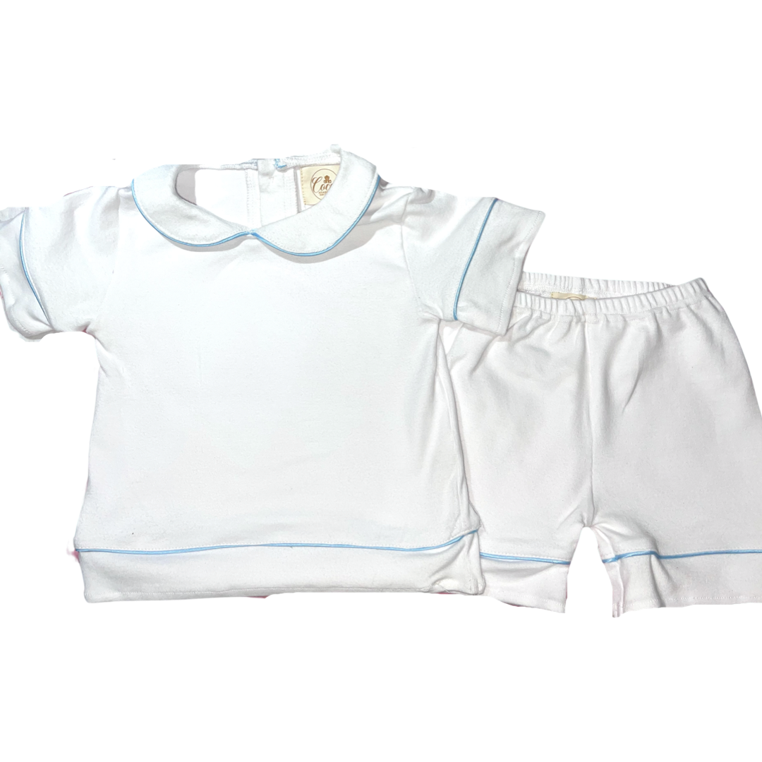 Boys Luxe pyjamas Summer Yellow or Blue (Choose your own Embroidery options available) 🤍