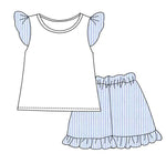 Load image into Gallery viewer, Summer peplum shoulder two piece
