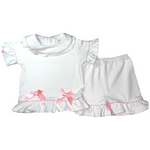 Load image into Gallery viewer, Girls  Luxe pyjamas - Summer Yellow or Pink (Choose your own Embroidery options available) 🤍
