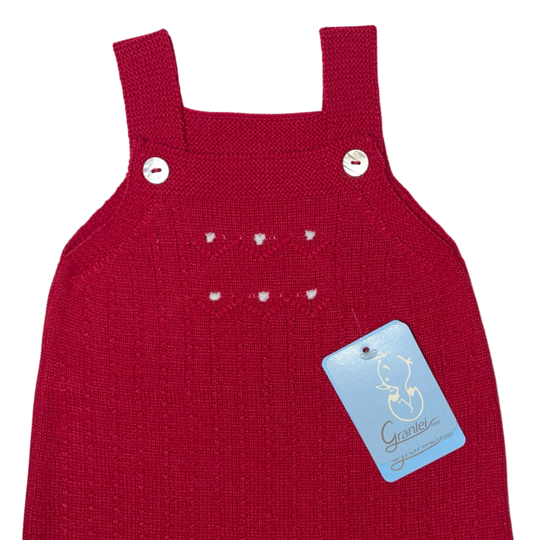 Granlei knit dungaree (Off White, Blue,Pink, Red or Green)