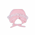 Load image into Gallery viewer, Artesania Granlei - Pink Ditsy Floral Knitted Bonnett
