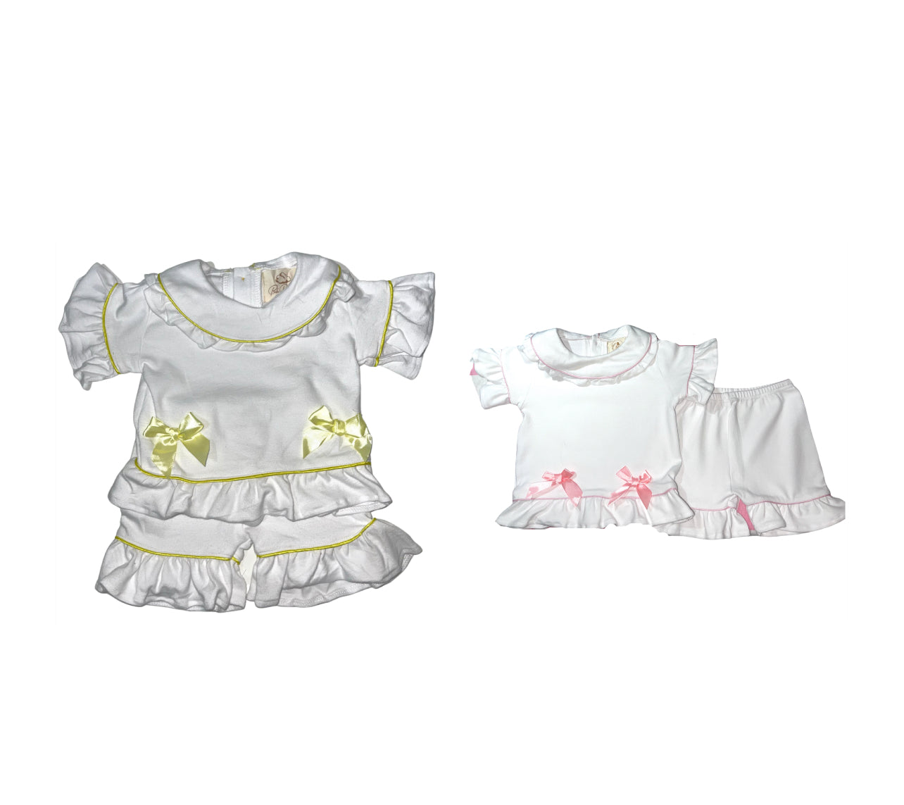 Girls  Luxe pyjamas - Summer Yellow or Pink (Choose your own Embroidery options available) 🤍