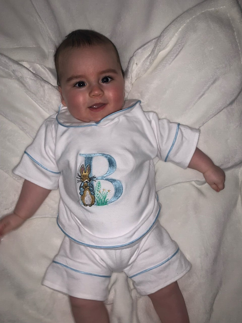 Boys Luxe pyjamas Summer Yellow or Blue (Choose your own Embroidery options available) 🤍